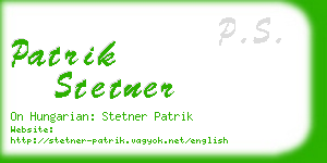 patrik stetner business card